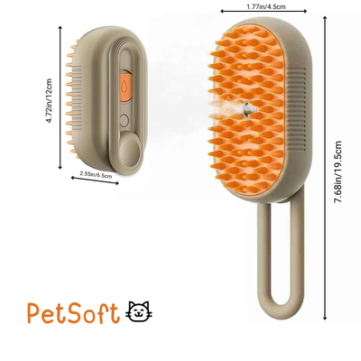 PetSoft 3 in 1 Steam Brush, Comb and Pet Hair Remover