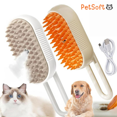 PetSoft 3 in 1 Steam Brush, Comb and Pet Hair Remover
